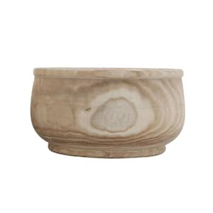 14.25 in L x 14.25 in. W x 7.5 in. H Smooth and Matte Finish Paulownia Wood Decorative Pots (1-Pack)