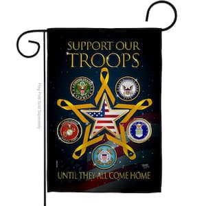 13 in. x 18.5 in. Support Our Military Troops Garden Flag Double-Sided Armed Forces Decorative Vertical Flags