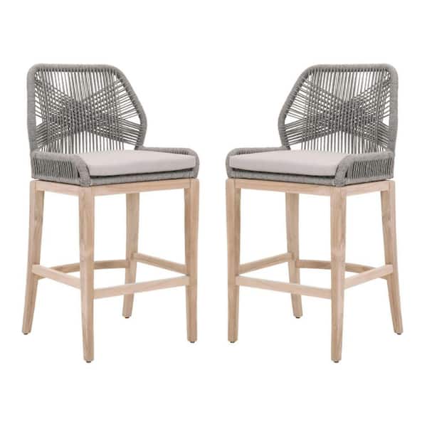 Benjara Gray Fabric Removable Cushion Dining Chair (Set of 2)