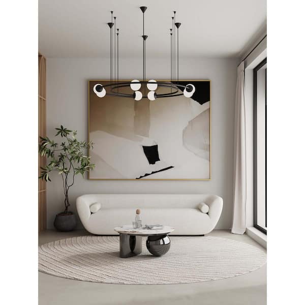Manhattan Comfort Laurel 31.49 in. Modern Black Round Sintered Stone Top Coffee Table