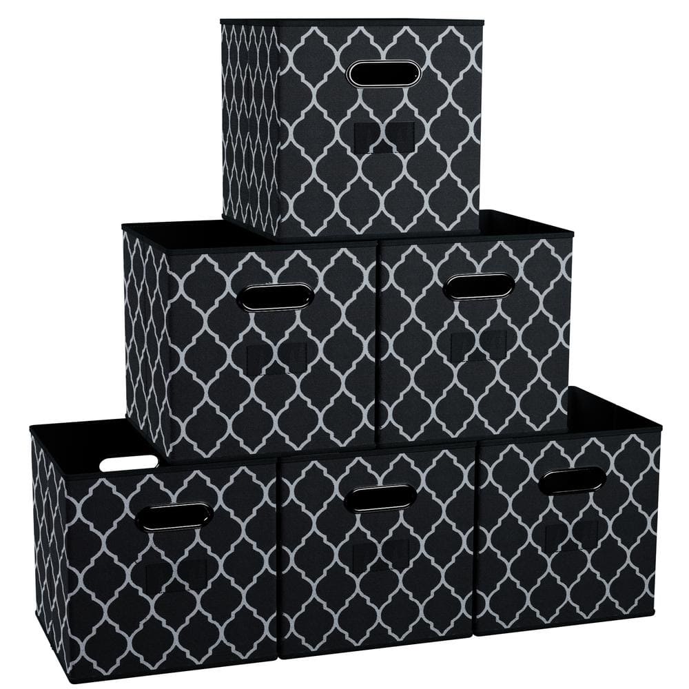 Ornavo Home 6-Pack Lattice Foldable Fabric Storage Cube Bins Shelf ...