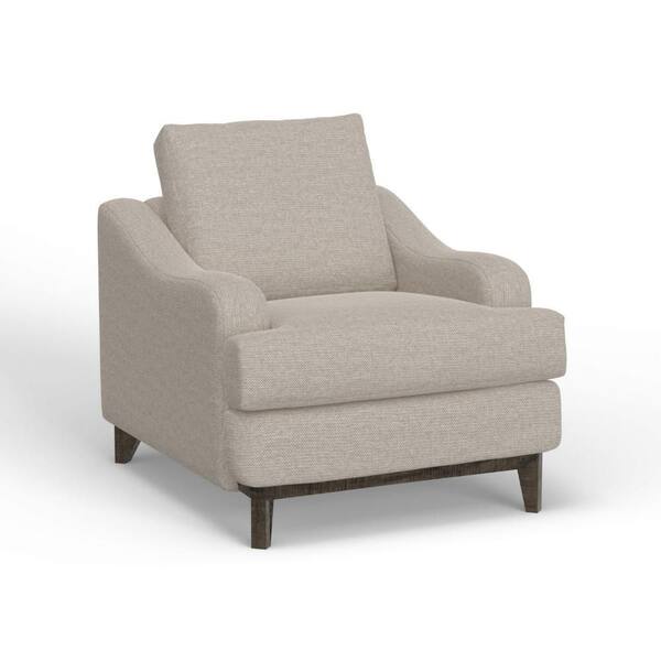 Benjara Alfi Beige and Brown Polyester Accent Chair