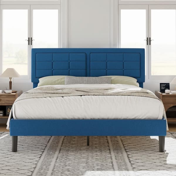 VECELO Upholstered Premium Platform Bed Frame ， 60.4 in. W