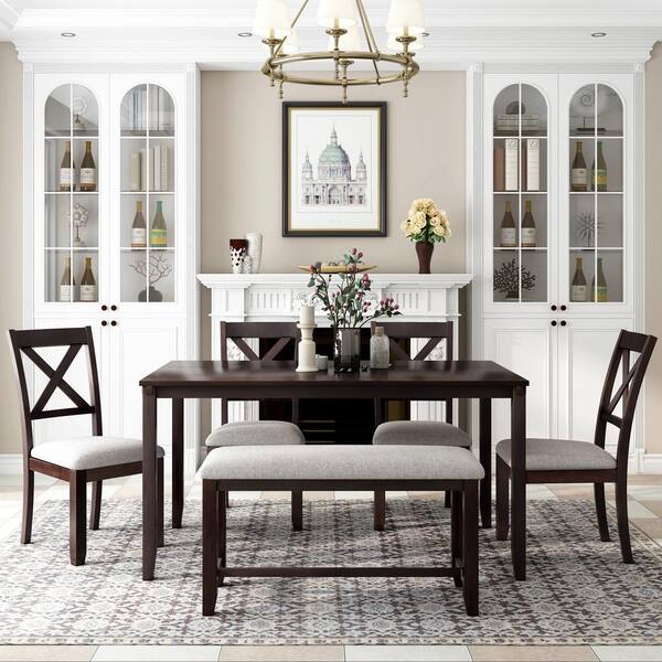 espresso dining table set for 4