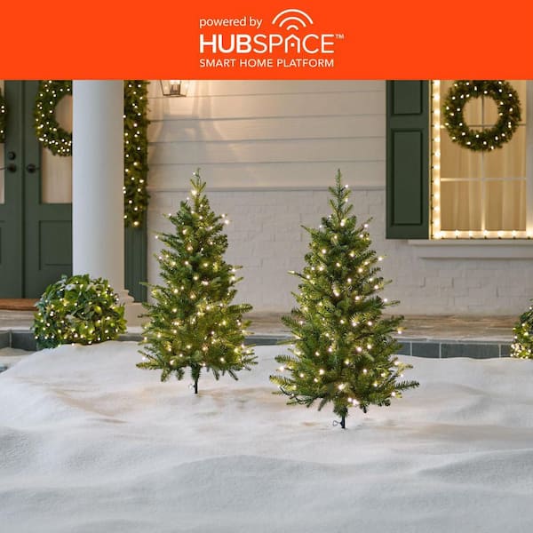 3 ft SMART Grand Duchess Balsam Fir LED Pre-Lit Trees - Set of 2