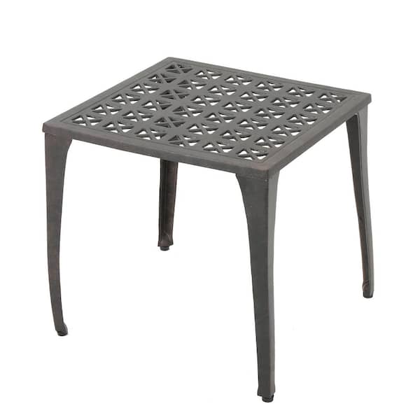 Eliseo Bronze Square Aluminum Outdoor Patio Side Table
