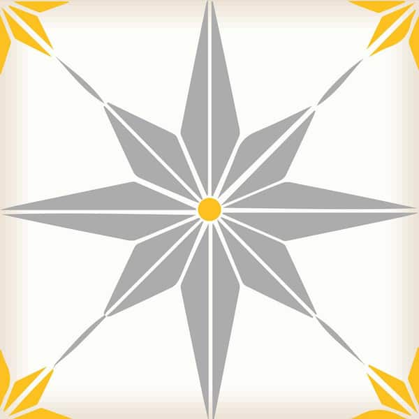 MI ALMA Grey and Yellow B63 6 in. x 6 in. Vinyl Peel and Stick Tile (24 Tiles, 6 sq. ft./Pack)