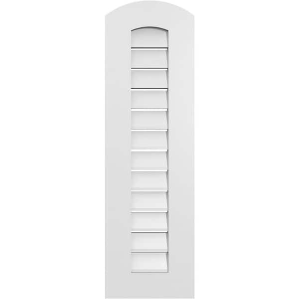 Ekena Millwork 12 in. x 38 in. Arch Top Surface Mount PVC Gable Vent: Decorative with Standard Frame