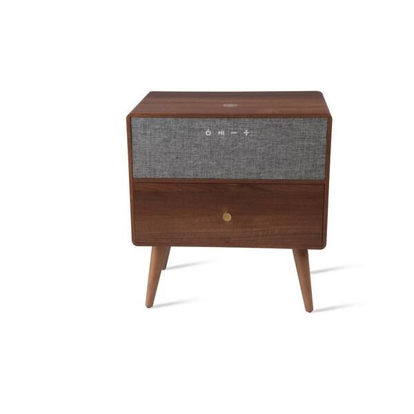 Koble Ralph Walnut Side Table with Wireless Charging Pad and Speaker