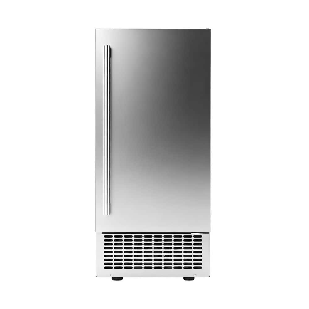15 in. Stainless Steel Built-In Ice Maker 120 lbs. /24H, Full Size Cubes, whit 30 lb. Detachable Ice Bin,Reversible Door