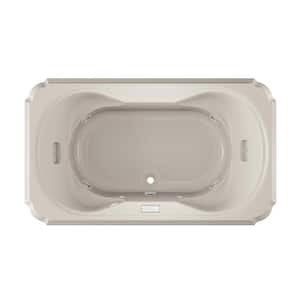 MARINEO 72 in. x 42 in. Rectangular Whirlpool Bathtub with Center Drain in Oyster