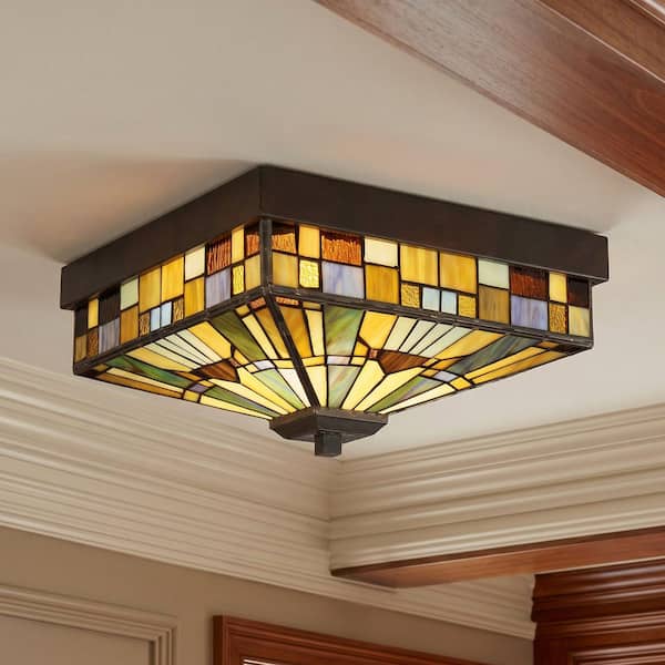Inglenook 14 in. 3-Light Valiant Bronze Flush Mount