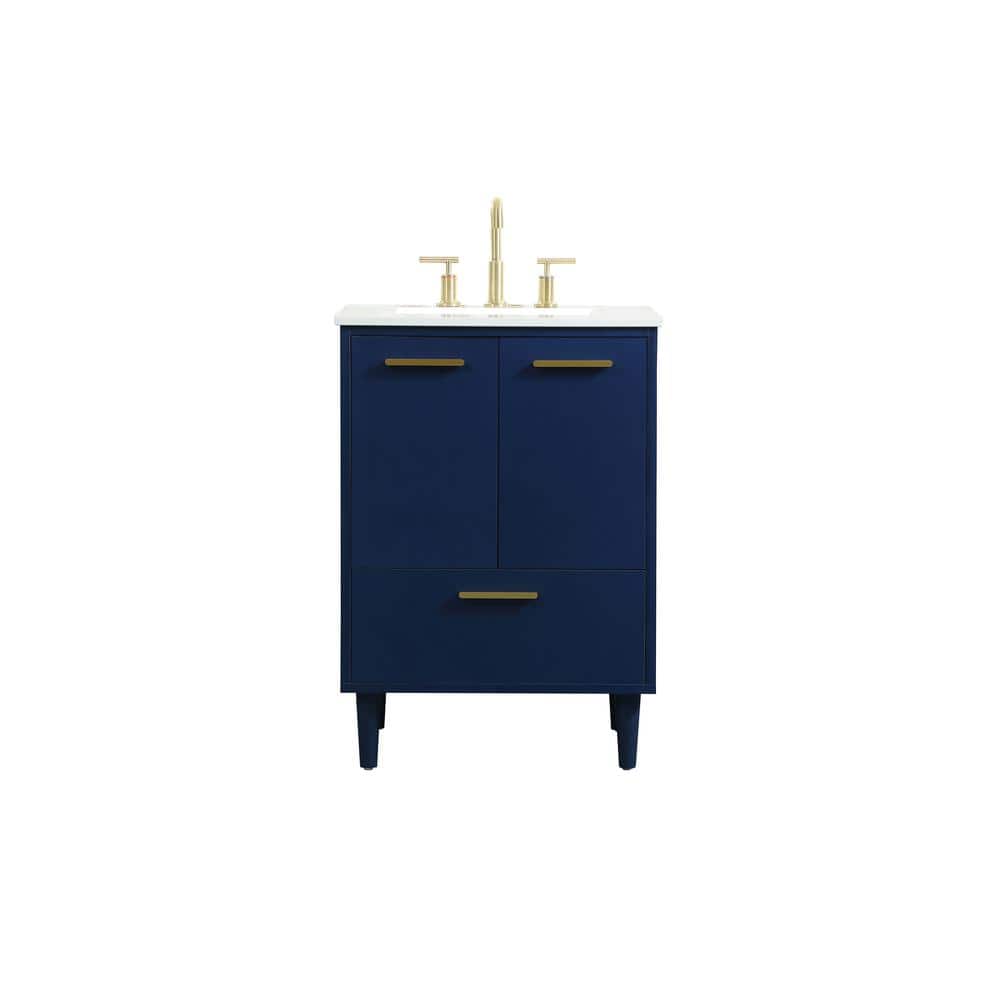Simply Living 24 in. W x 19 in. D x 34 in. H Bath Vanity in Blue with Ivory