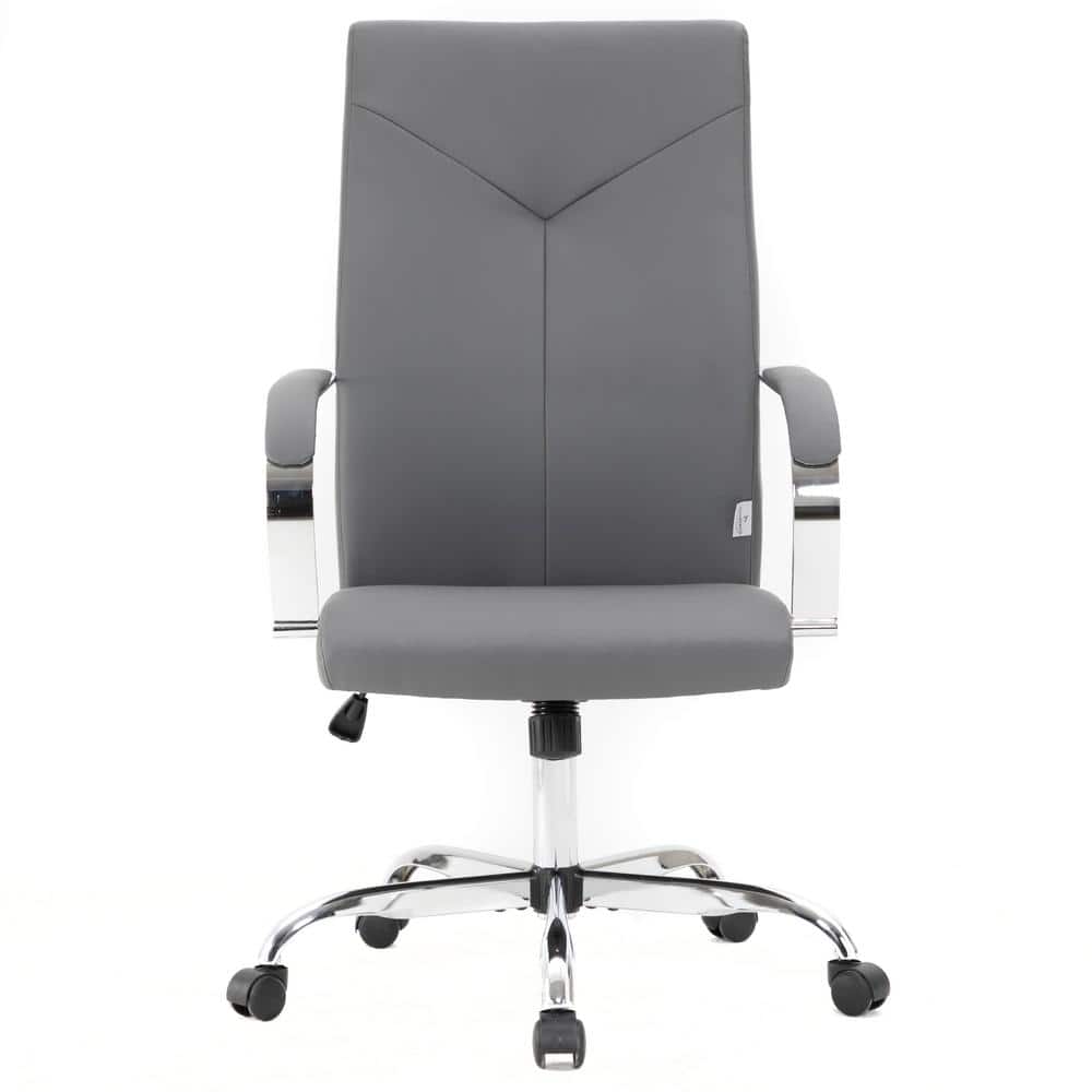 Sonora High-Back Executive Leather Swivel Chair in Gray