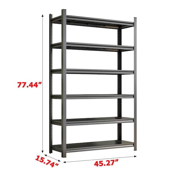 45.27 in.W x 77.44 in.H Shed Shelving 6-Story Metal Shelves