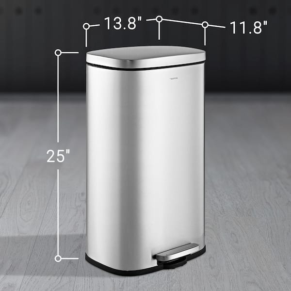 happimess - Curtis 8 Gal. Chrome Step-Open Trash Can