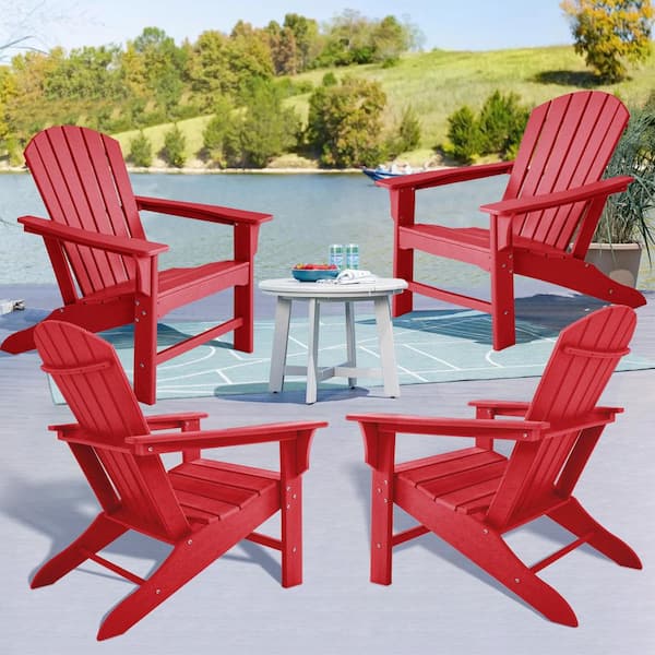 MIRAFIT Outdoor Composite Classic Adirondack Chair,High-density Polyethylene, Deck Lounge Chair with Ergonomic Design (set of 4)