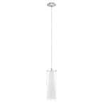 Pinto 1-Light Chrome Mini Pendant with Clear/White Glass Shade