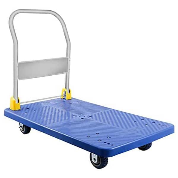 GVODE 1320 lbs . Platform Truck With 360-Degree Swivel Wheels Foldable Push Hand Cart