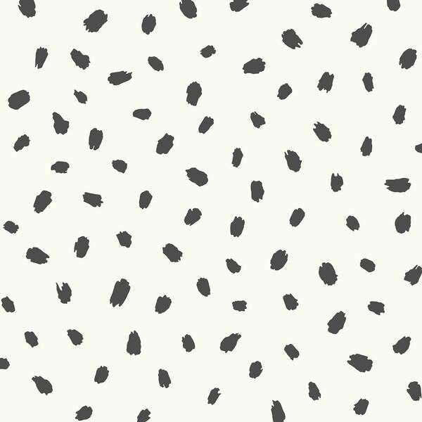 Animal Spots Black Polka Dot Wallpaper