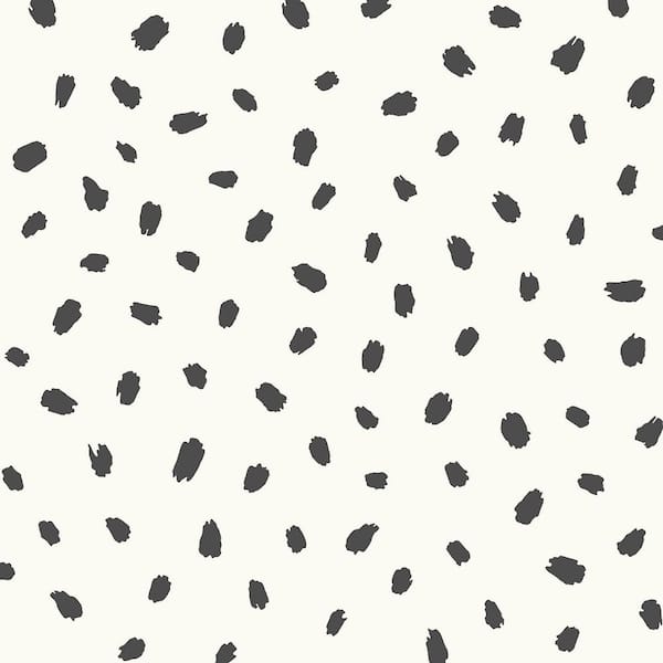 Animal Spots Black Polka Dot Wallpaper Sample