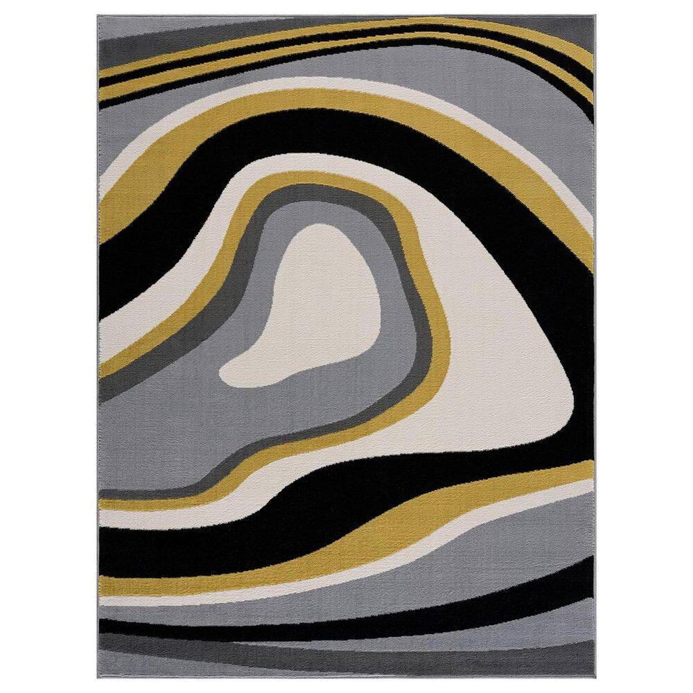 Yellow 5 ft. x 7 ft. Geometric Indoor Polypropylene Area Rug