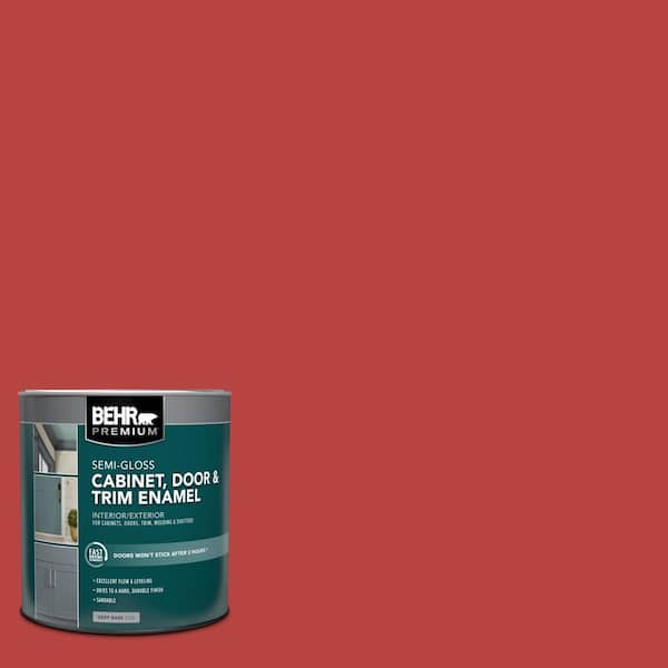 1 qt. #OSHA-5 OSHA SAFETY RED Semi-Gloss Enamel Interior/Exterior Cabinet, Door & Trim Paint