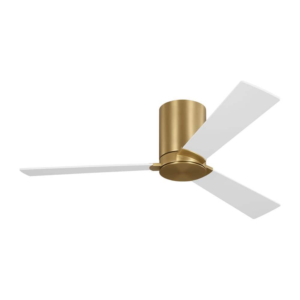 Rozzen 44 in. Modern Hugger Burnished Brass Ceiling Fan with White Blades, DC Motor and Remote Control price history on PriceWatchPro