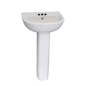 Compact 550 Pedestal Combo Bathroom Sink in White