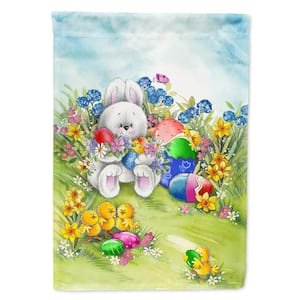 28 in. x 40 in. Polyester Easter Bunny and Eggs Flag Canvas House Size 2-Sided Heavyweight