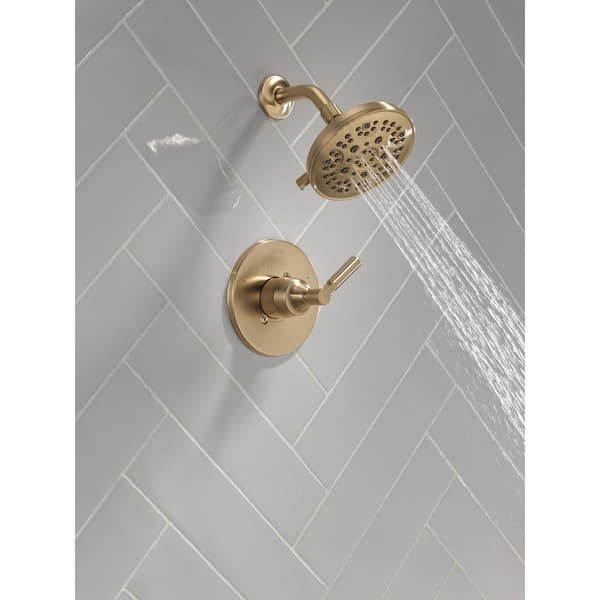 Lorna Gold Single Handle 5-Spray Shower Faucet 1.75 GPM with Pressure Balance in Champagne Bronze