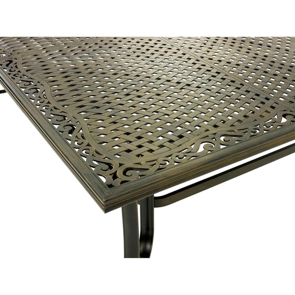 Coastal Cast Aluminum Outdoor Dining Set for 8 with Swivel Rockers