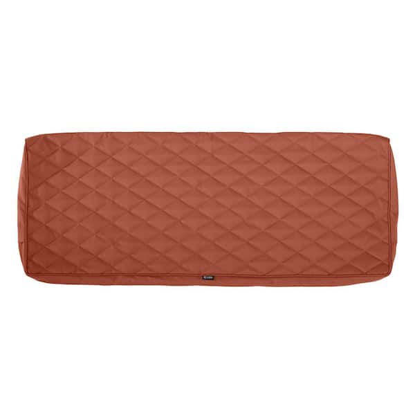 Classic Accessories Montlake FadeSafe 42 in. W x 18 in. D x 3 in. T Spice Quilted Settee/Bench Cushion Slipcover