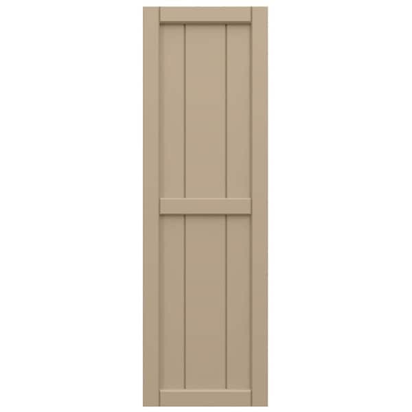 16 1/8 in. W x 45 in. H EnduraCore Composite, 3-Board Framed Board-n-Batten Shutters, Primed (Pair-No Hardware)