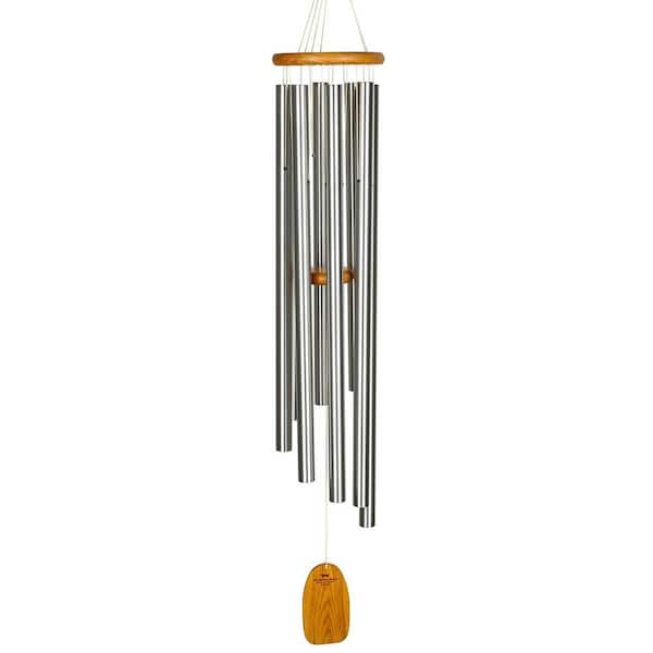 WOODSTOCK CHIMES Signature Collection, Gregorian Chimes, Baritone 56 in. Silver Wind Chime