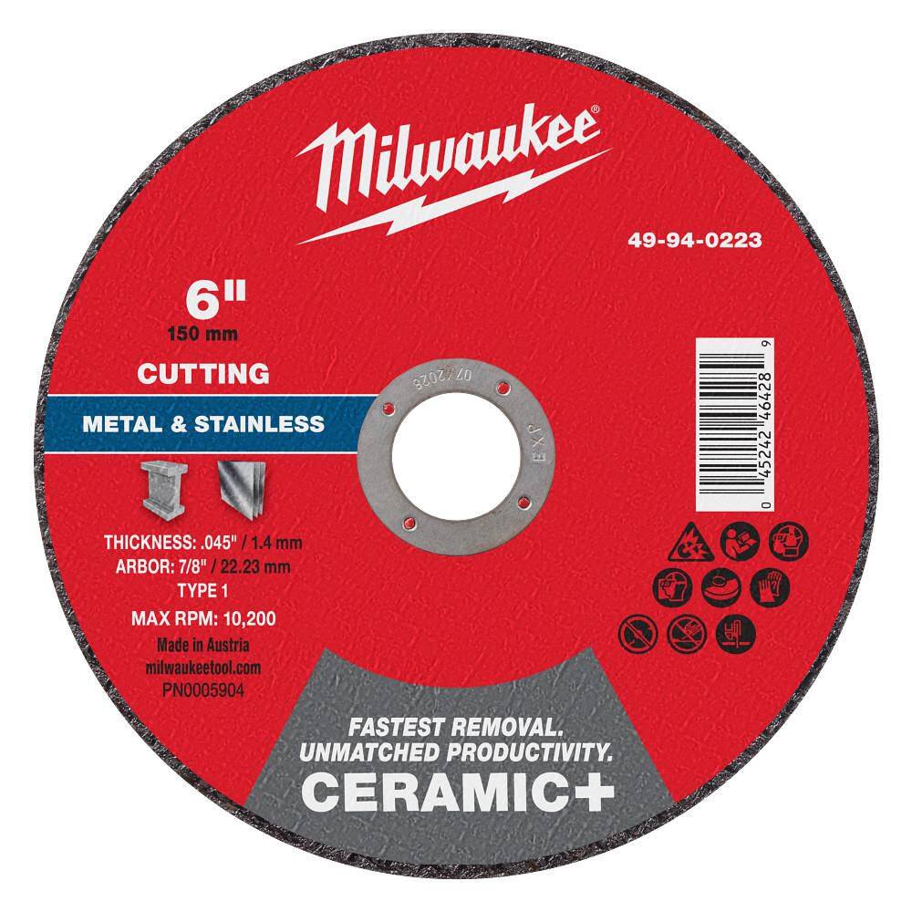 6 in. x. 045 in. x 7/8 in. Ceramic Plus Metal Cut Off Wheel-Type 1 price history on PriceWatchPro
