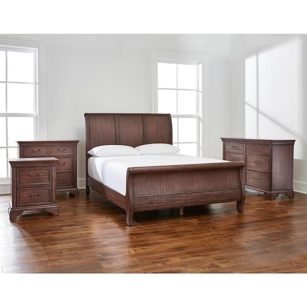 Home Decorators Collection Beckford Walnut Finish Queen Classic Sleigh Bed 64 In W X 54 H 10749 The Depot Home Decorators Collection Beckford, Walnut Sleigh Bed Queen
