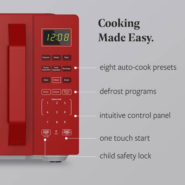 Mainstays 0.7 cu ft Countertop Microwave Oven in Red