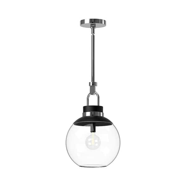 ALORA MOOD Copperfield 12 in. 1 Light 60-Watt Chrome/Clear Glass Pendant Light