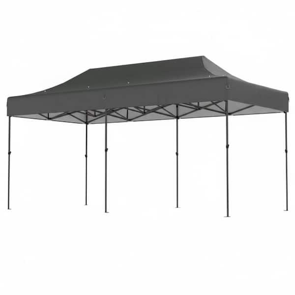 10'x 20' Dark Gray Portable Instant Canopy Shelter,Outdoor Pop Up Canopy Tent