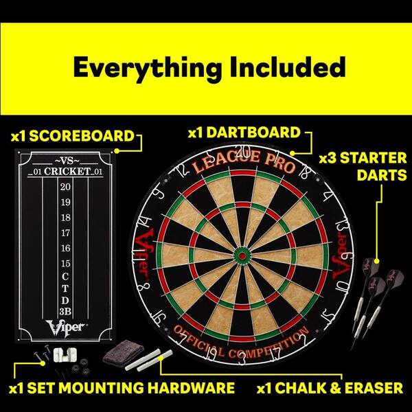 thumbnail image 2 of Viper LEAGUE Steel Tip Dartboard – Official Regulation Sisal Bristle Board (Model 42-6012) 2 of 4