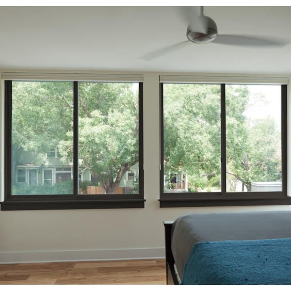 47-1/2 in. x 47-1/2 in. 100 Series XO (Active Left) Black Gliding Composite Window w/Black Int & Hdw, Smartsun Glass