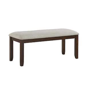 Moonstone Gray and Brown 42.5 in. Backless Bedroom Bench with Tapered Legs