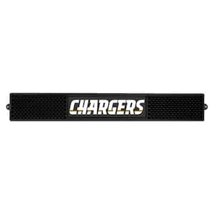NFL- 3.25 in. x 24 in. Black Los Angeles Chargers Drink Mat