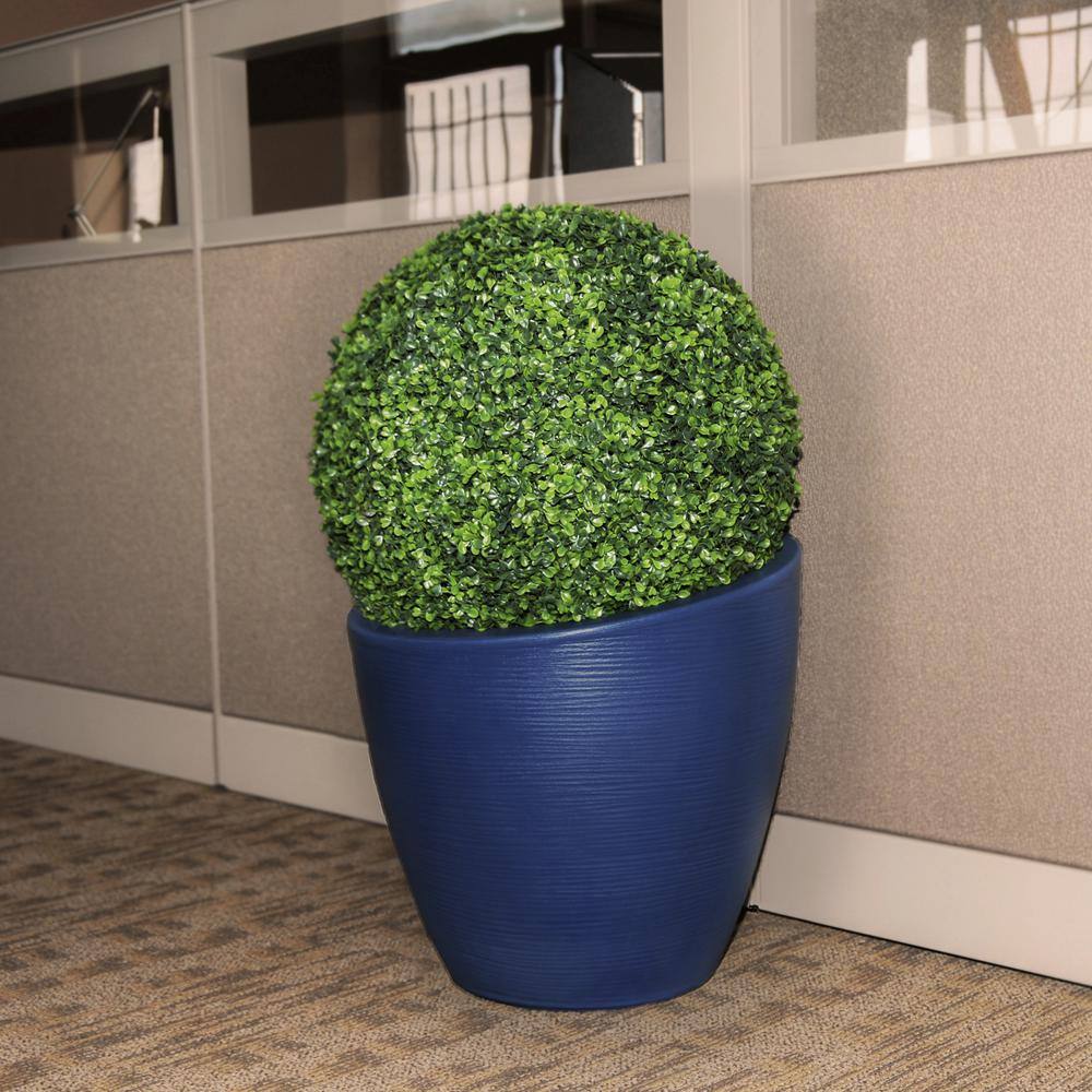 Modesto Neptune Blue 20" Round Plastic Planter for Indoor/Outdoor