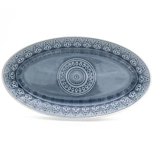Fez Grey Crackle-Glaze Oval Platter
