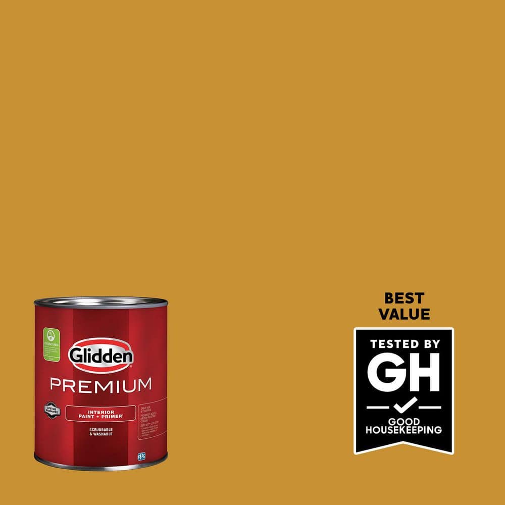Glidden Premium 1 qt. PPG1209-7 Mecca Gold Flat Interior Latex