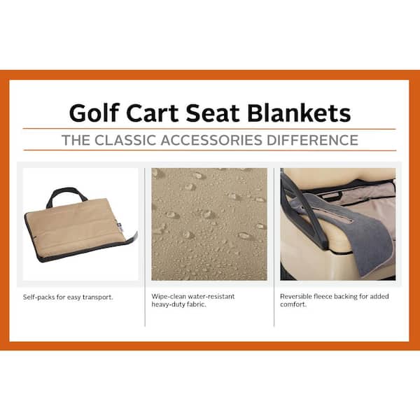 Classic Accessories Golf Cart Seat Blanket Light Khaki