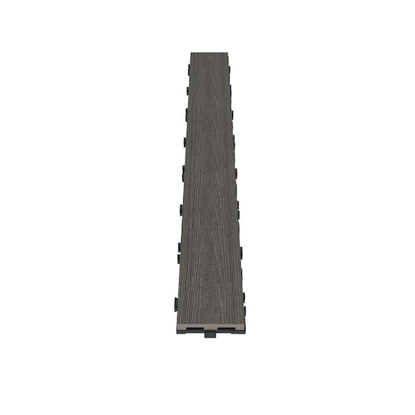 NewTechWood UltraShield Naturale 3 in. x 2 ft. Quick Composite Single Slat Deck Tile in Argentinian Silver Gray (4-Pieces per Box)