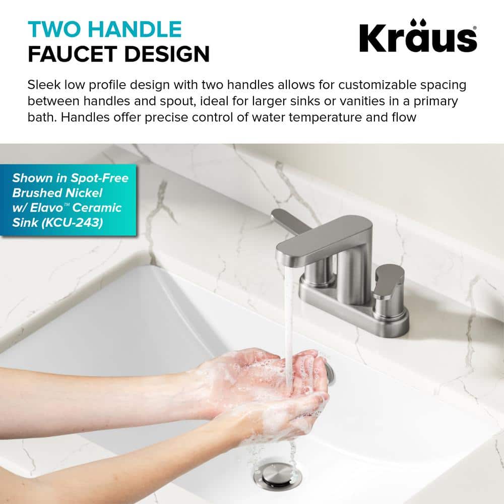 Indy Matte Black Dual Handle Bathroom Faucet with Pop-Up Drain
